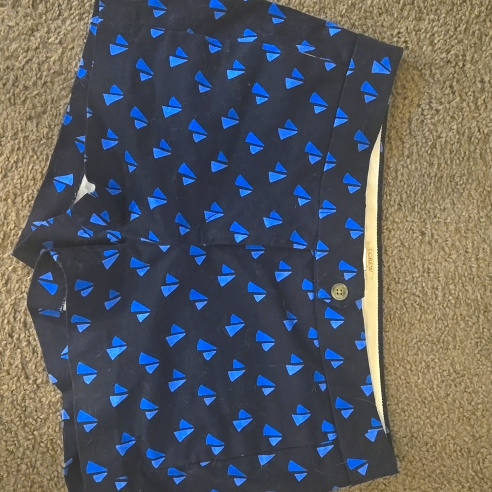 J. Crew Factory Navy Blue Shrts with Sailboat Print
